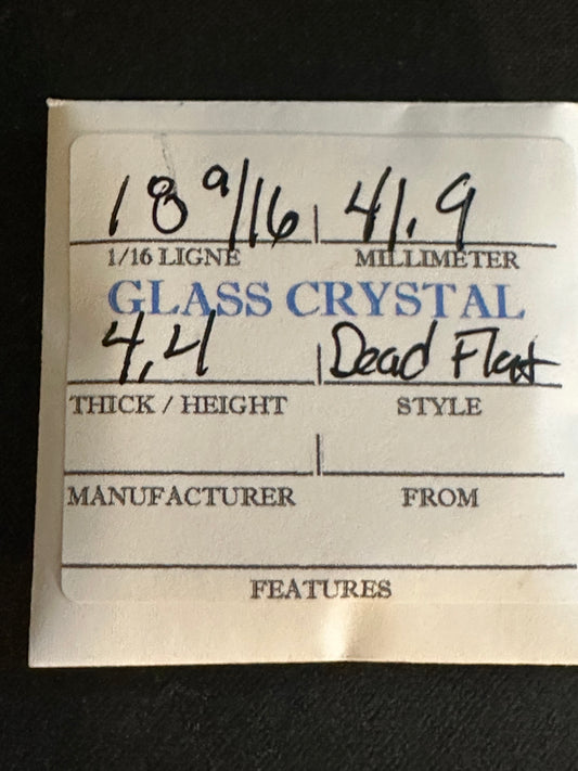 Vintage FLAT Glass Pocket Watch Crystal 18-9/16 (~41.9mm) - NOS