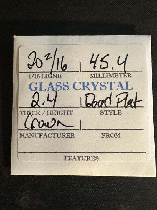 Crown Vintage FLAT Glass Pocket Watch Crystal 20-2/16 (~45.4mm) - NOS