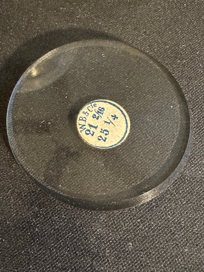 W. B. & C. Vintage FLAT Glass Pocket Watch Crystal 21-2/16 (~47.7mm) - NOS