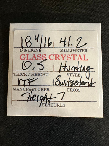 VTF Vintage Glass Hunting Case Watch Crystal 18-4/16 (~41.2mm) - NOS