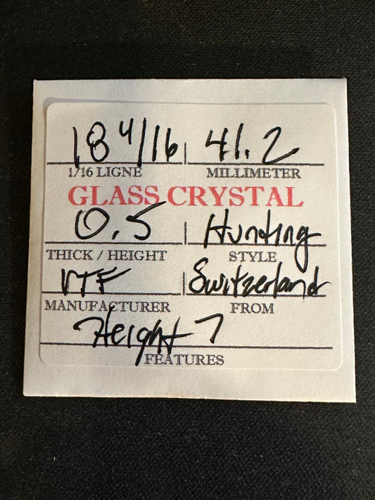 VTF Vintage Glass Hunting Case Watch Crystal 18-4/16 (~41.2mm) - NOS