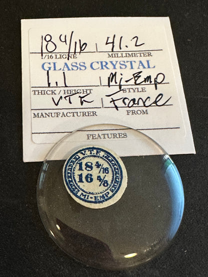 VTF Vintage Glass Pocket Watch Crystal 18-4/16 (~41.2mm) - NOS
