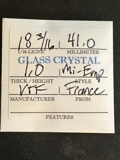 VTF Vintage Glass Pocket Watch Crystal 18-3/16 (~41.0mm) - NOS
