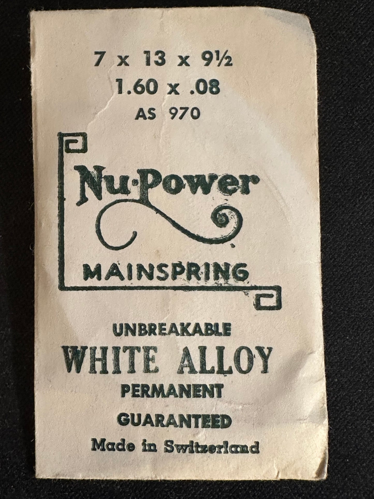 NuPower Mainspring for AS caliber 970 - Alloy