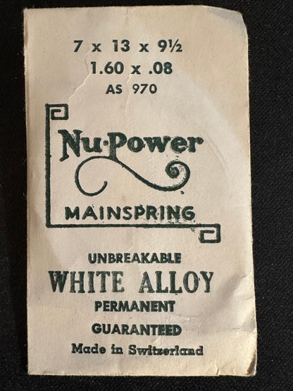 NuPower Mainspring for AS caliber 970 - Alloy
