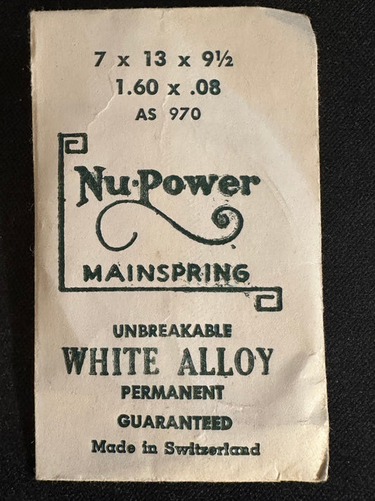 NuPower Mainspring for AS caliber 970 - Alloy