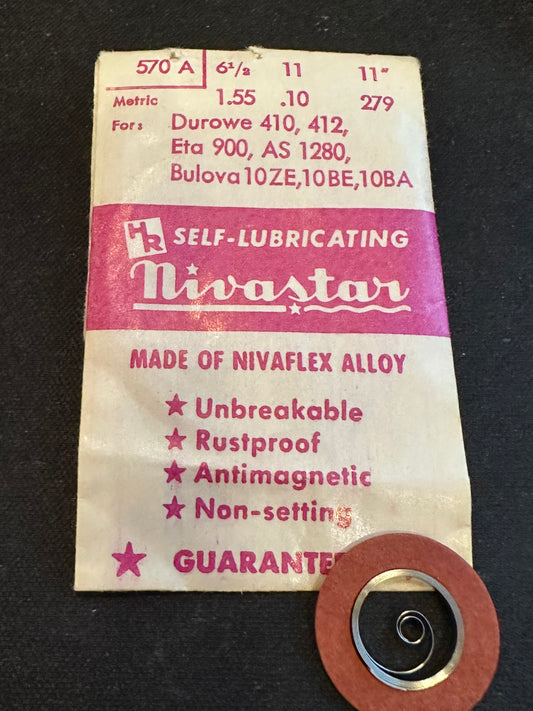 HR Nivastar Mainspring G570A for Bulova 10BA, 10BE, 10ZE, ETA 900, AS 1280 - Alloy