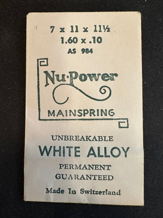 NuPower Mainspring for AS caliber 984 - Alloy