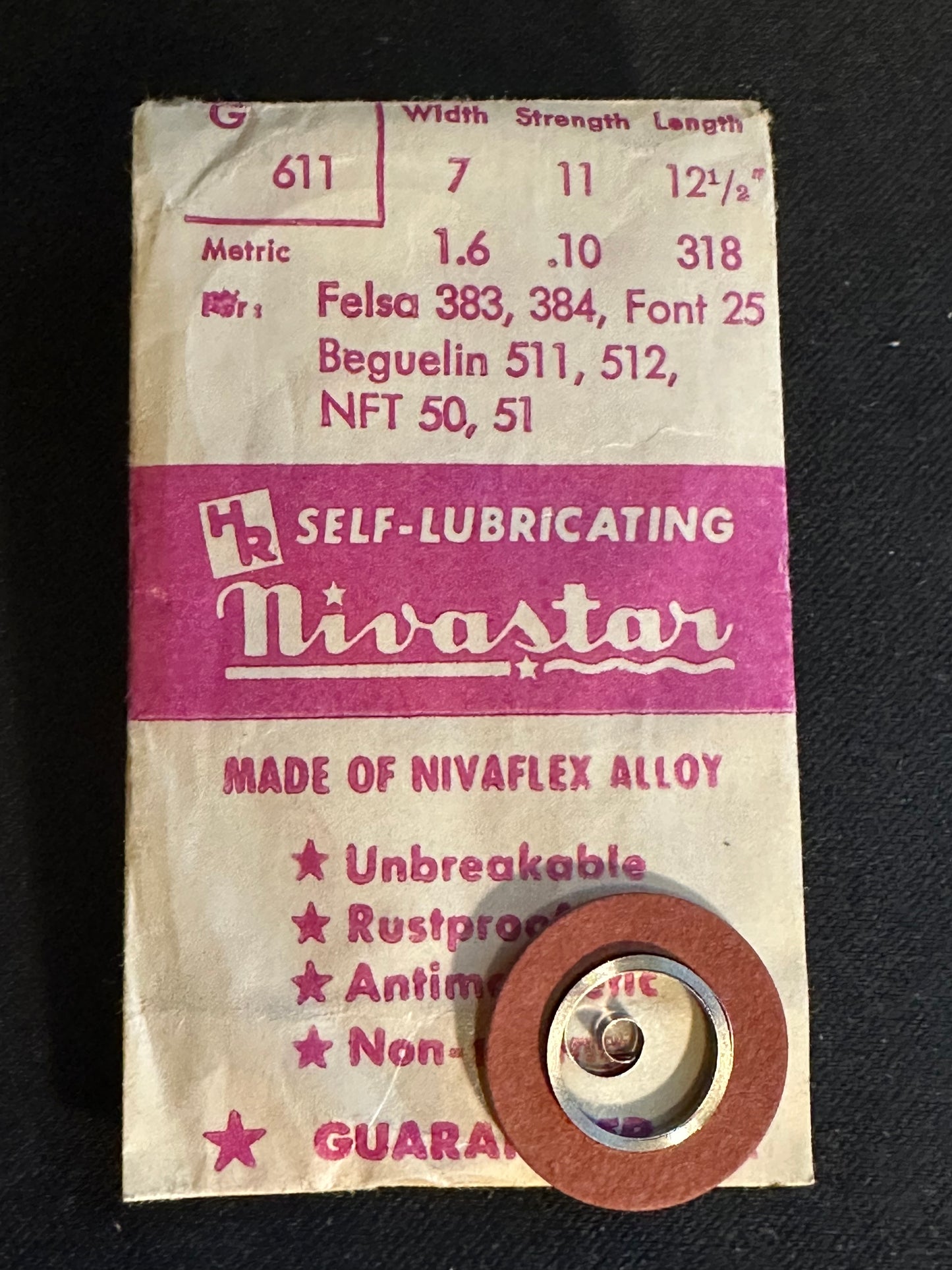 HR Nivastar Mainspring G611 for Felsa 383, 384, Beguelin 511, 512, NFT 50, 51 - Alloy