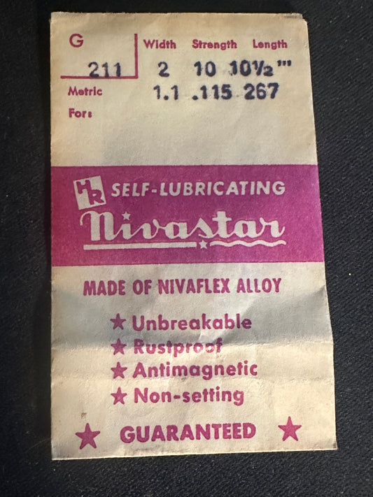 HR Nivastar Mainspring G211 for Gruen caliber 115, 405, 406, 410, 411, etc - Alloy