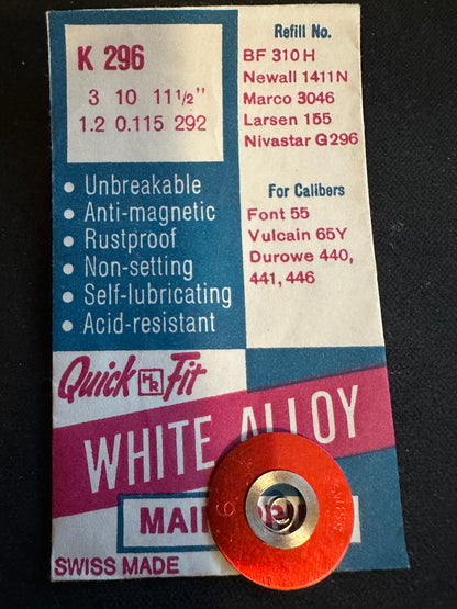 HR Quick Fit Mainspring K296 for Font 55, Vulcain 65Y, Durowe 440, 441, 446 - Alloy
