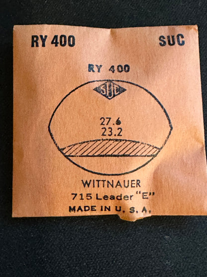 SUC Rocket Crystal RY 400 for WITTNAUER 715 Leader "E" - 27.6 x 23.2mm - New