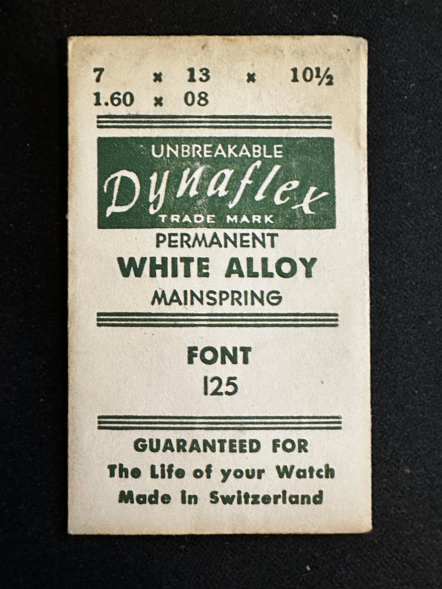 Dynaflex Unbreakable Mainspring for Font caliber 125 - Alloy