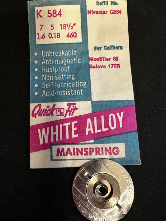 HR Quick Fit Mainspring K584 for Bulova caliber 17TR Pocket Watch - Alloy