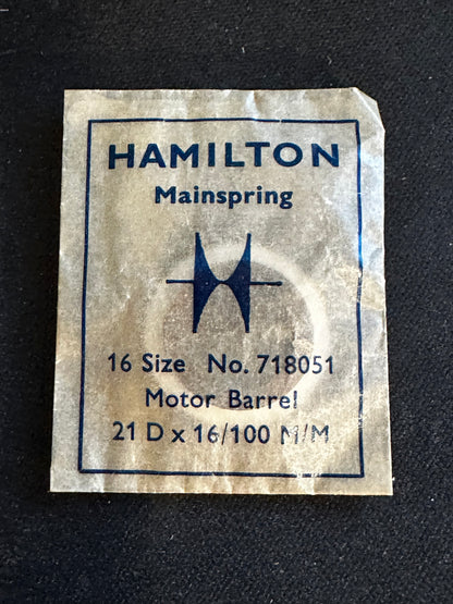 Hamilton Factory Mainspring for 16s 23j Factory No. 718051 - Steel