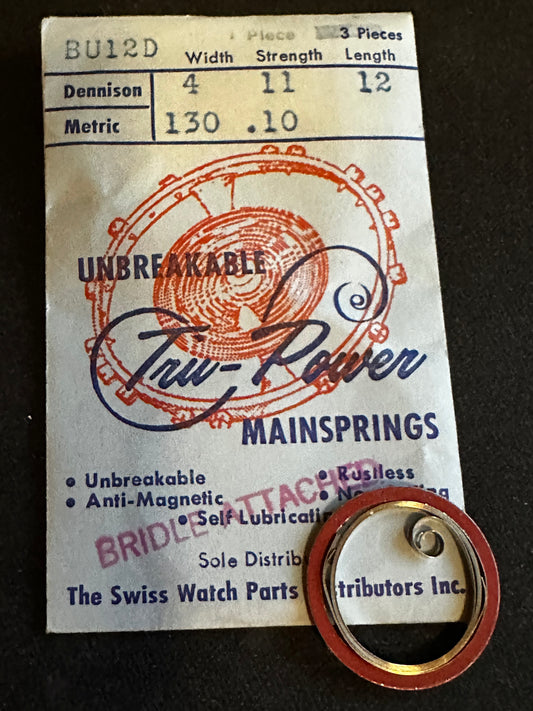 Tru-Power Mainspring BU12D for Movado 115, 116, 118 automatic - Alloy