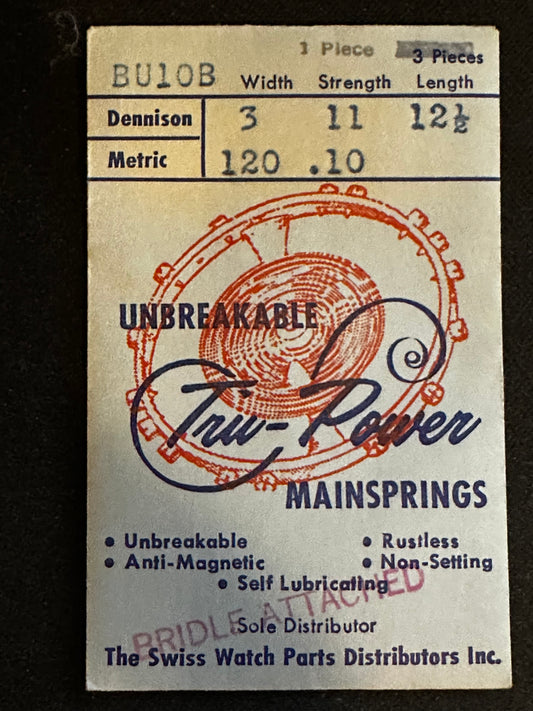 Tru-Power Mainspring BU10B for AS 1673, 1674 automatic - Alloy