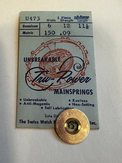 Tru-Power Mainspring U473 for FEF 86, 170, ETA 865 - 874, Cyma 404, Pierce 100 - Alloy