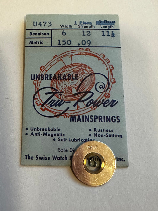 Tru-Power Mainspring U473 for FEF 86, 170, ETA 865 - 874, Cyma 404, Pierce 100 - Alloy