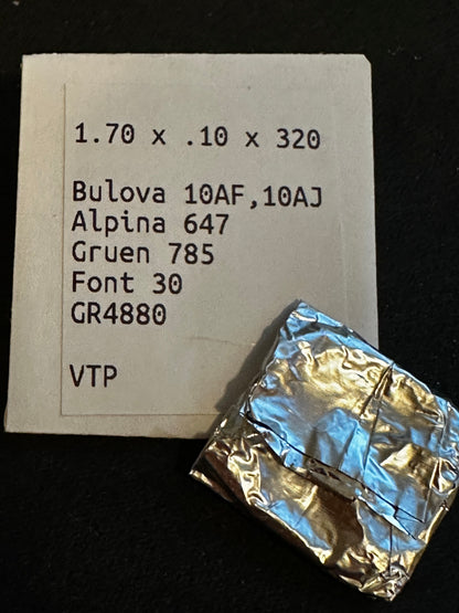 Alloy Mainspring for Bulova 10AF, 10AJ, Alpina 647, Gruen 785, Font 30