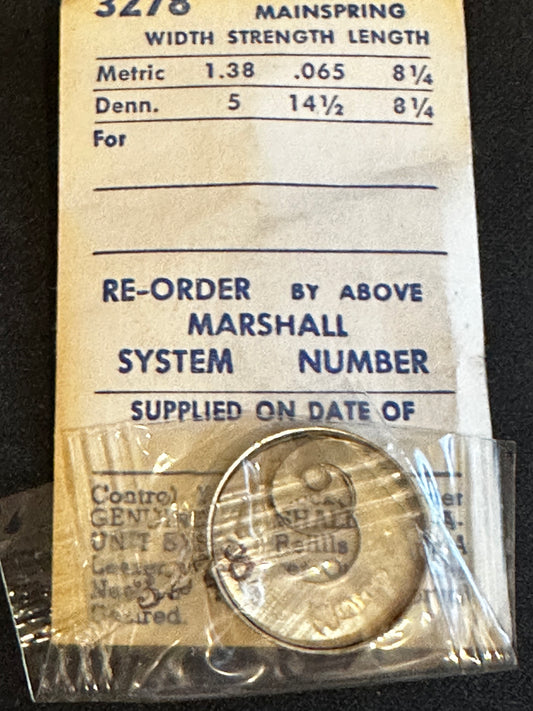 Marco Mainspring #3278 for Eterna 691, 976, Felsa 4520, Junghans 79S, Record 130, Tissot 709 - Steel