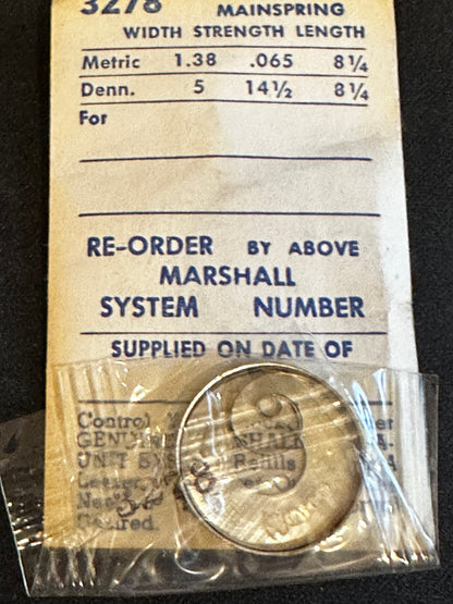 Marco Mainspring #3278 for Eterna 691, 976, Felsa 4520, Junghans 79S, Record 130, Tissot 709 - Steel