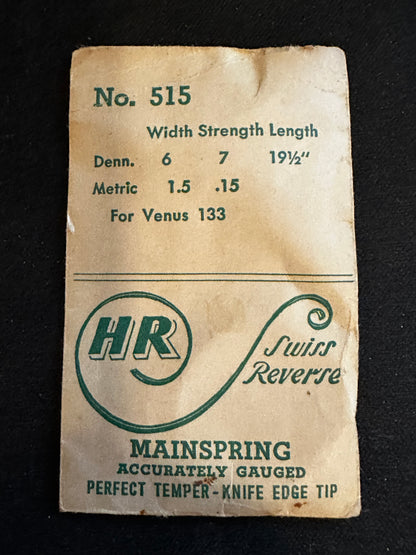 HR Mainspring No. 515 for Venus caliber 133 - Steel