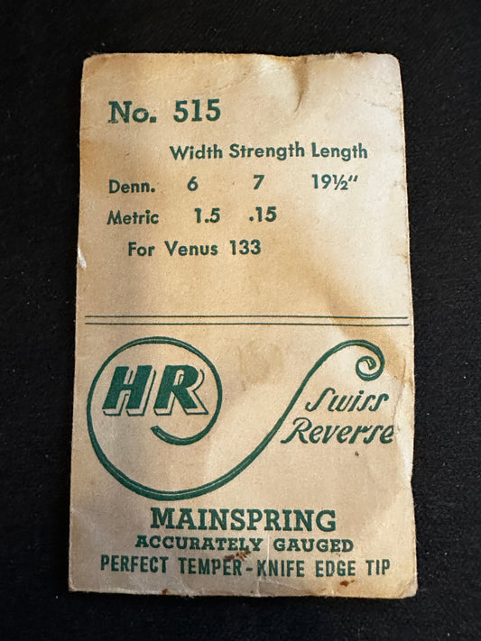 HR Mainspring No. 515 for Venus caliber 133 - Steel