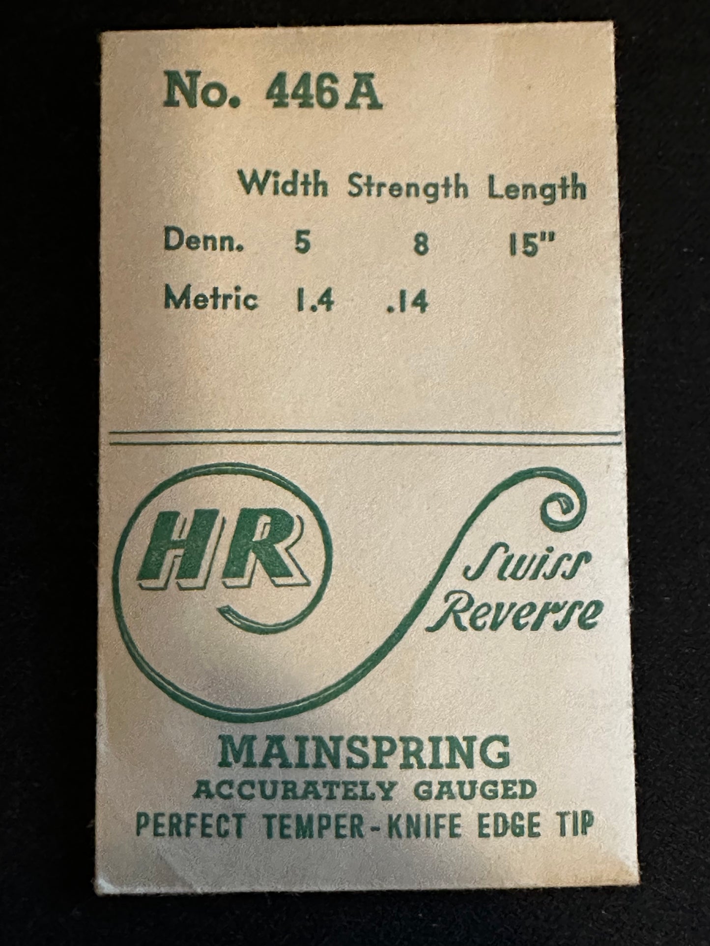 HR Mainspring No. 446A for Wittnauer caliber 69 - Steel