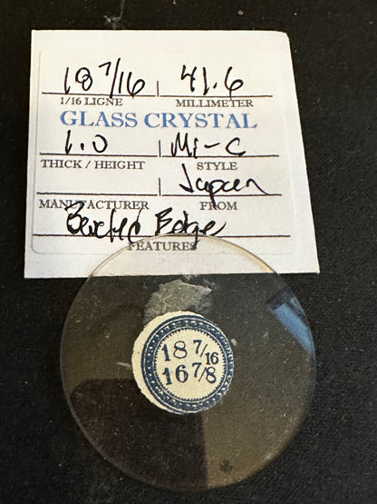 Vintage Beveled Glass Pocket Watch Crystal 18-7/16 (~41.6mm) - NOS