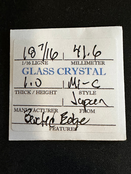 Vintage Beveled Glass Pocket Watch Crystal 18-7/16 (~41.6mm) - NOS