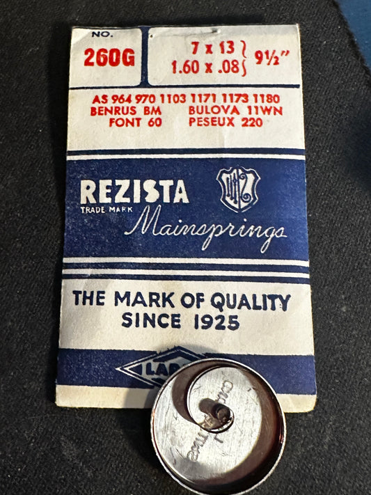 Rezista Mainspring #260G for Bulova 11WN, Font 60, Peseux 220 - Steel