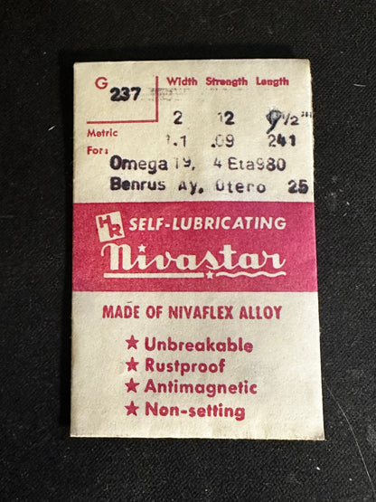 HR Nivastar Mainspring G237 for Omega 19.4, ETA 980, Otero 25, Benrus AY - Alloy