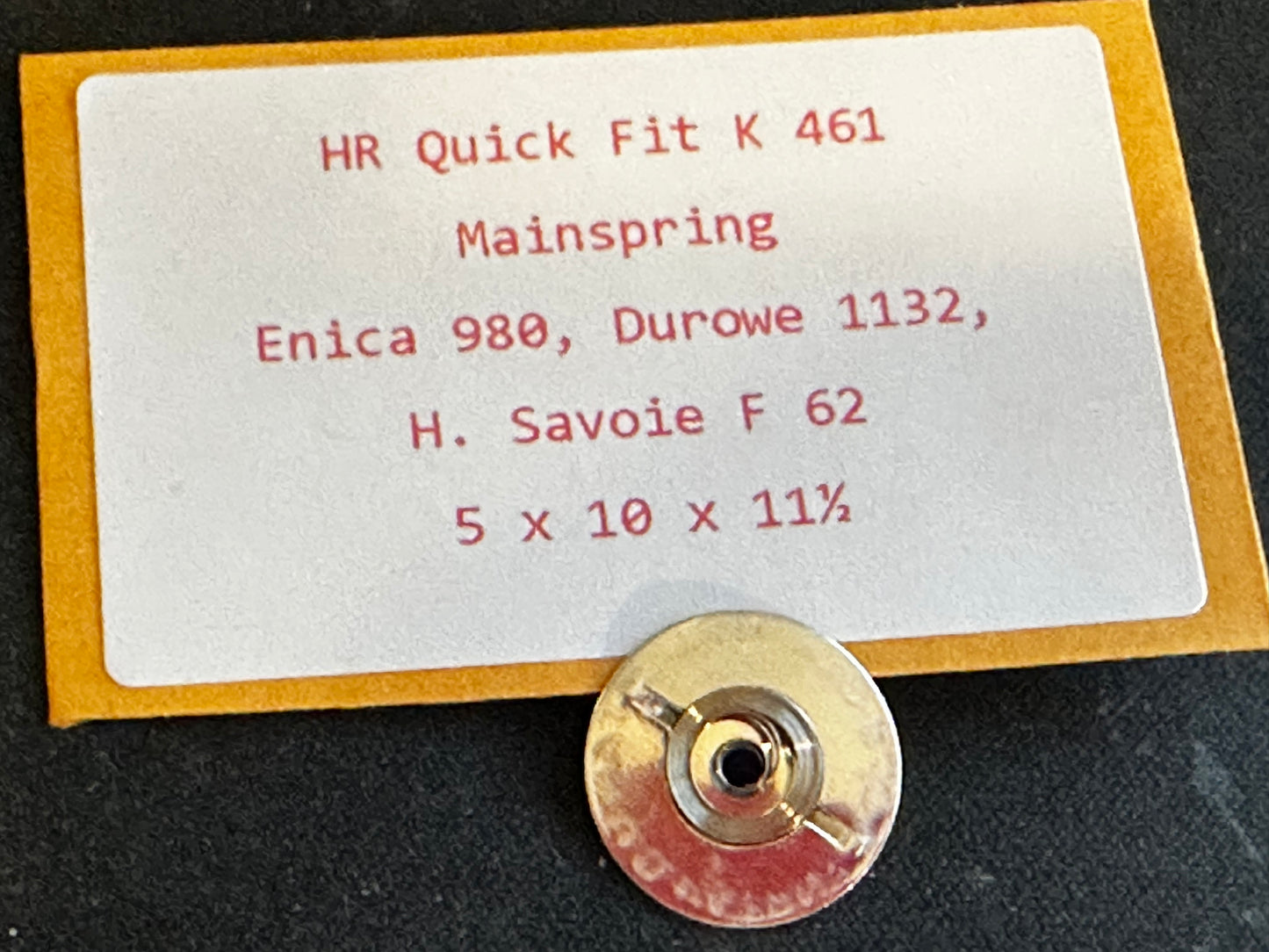 HR Quick Fit Mainspring K461 for Enicar 980, Durowe 1132, Savoie F62 - Alloy