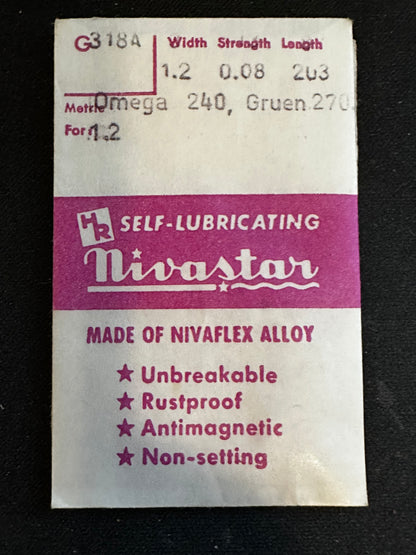 HR Nivastar Mainspring G318A for Omega 240, Gruen 270, 271, 272 - Alloy