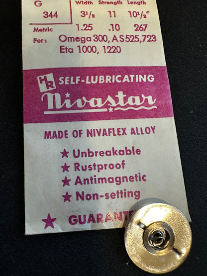 HR Nivastar Mainspring G344 for Omega 300, AS 525, 723, ETA 1000, 1220 - Alloy