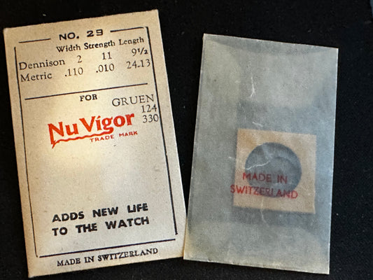 NuVigor Mainspring No. 29 for Gruen 124, 330 - Steel