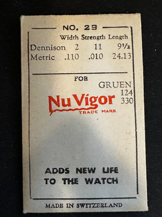 NuVigor Mainspring No. 29 for Gruen 124, 330 - Steel