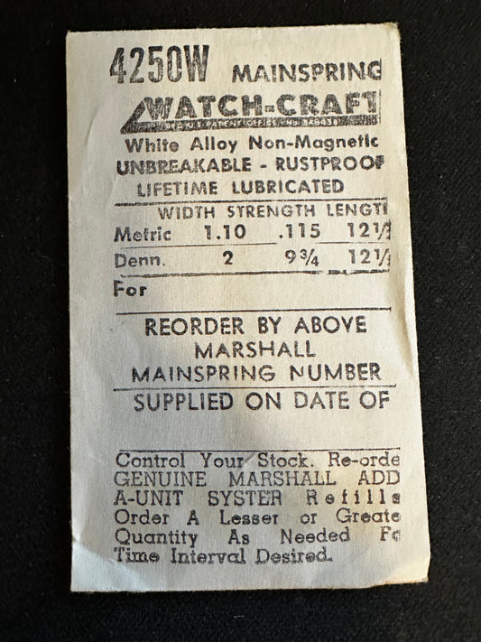 WATCH-CRAFT Mainspring 4250W for Pierce caliber 812 - Alloy