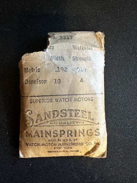 Sandsteel Mainspring for 6s Waltham No. 2217 - Steel