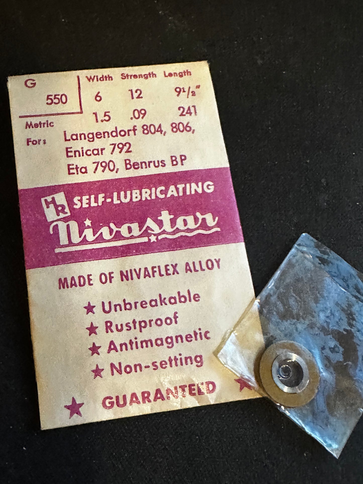 HR Nivastar Mainspring G550 for ETA 790, Enicar 792, Langendorf 804, 806 - Alloy