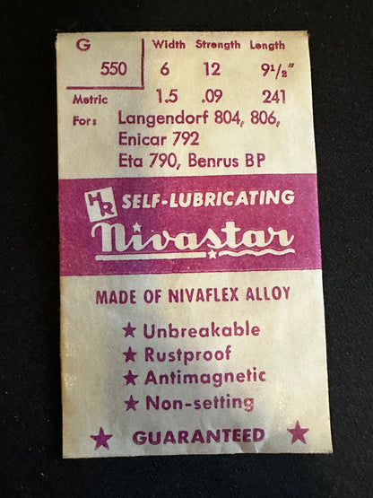 HR Nivastar Mainspring G550 for ETA 790, Enicar 792, Langendorf 804, 806 - Alloy