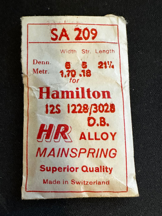 HR Mainspring SA209 for 12s Hamilton No. 718071 / 1228 / 3028 - Alloy
