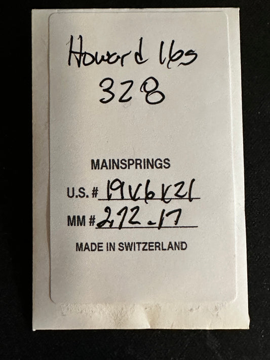 Alloy Mainspring for 16s Howard No. 328