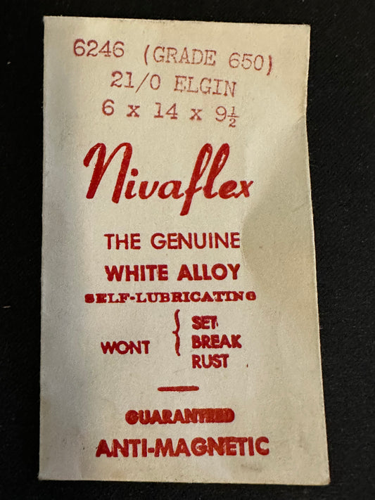 Nivaflex Mainspring for Elgin 21/0s Grade 650 No. 6246 - Alloy
