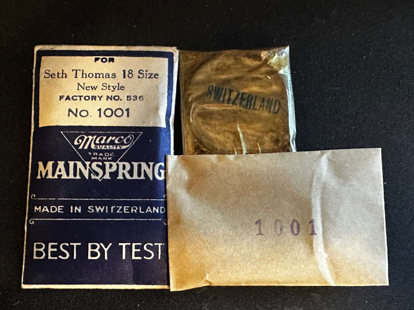 Marco Mainspring #1001 for 18s Seth Thomas Factory No. 536 - Steel