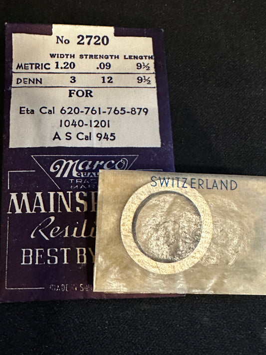 Marco Mainspring No. 2720 for ETA 620, 761, 765, 879, 1040, 1201, AS 945 - Steel