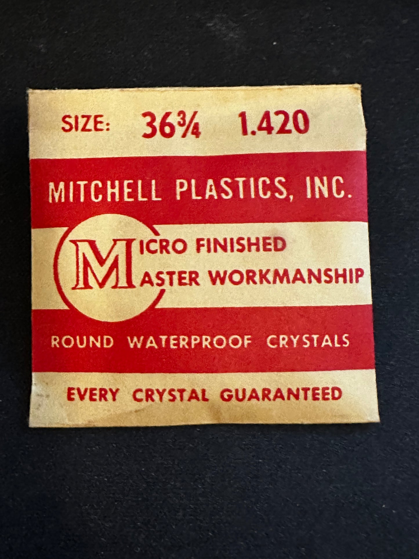 Mitchell Plastics Round Watch Crystal 36¾, 36.06mm - New