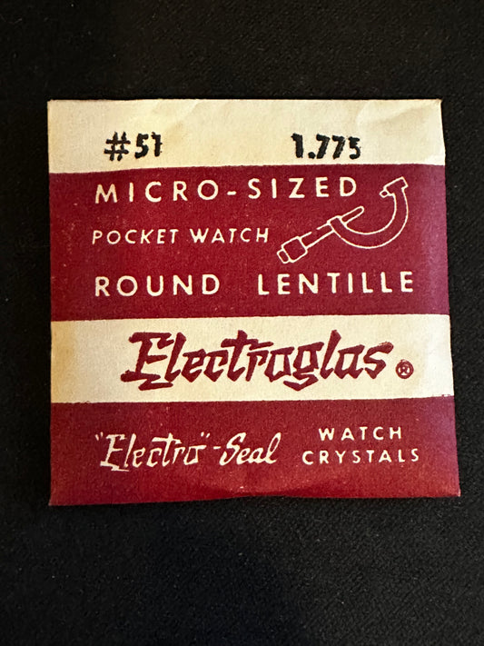 Electro-Seal ES-51 Pocket Watch Crystal 45.1mm (1.775“) - New
