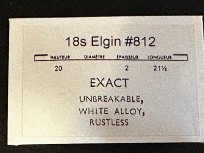 Elgin 18s Mainspring No. 812 (EXACT) - Alloy
